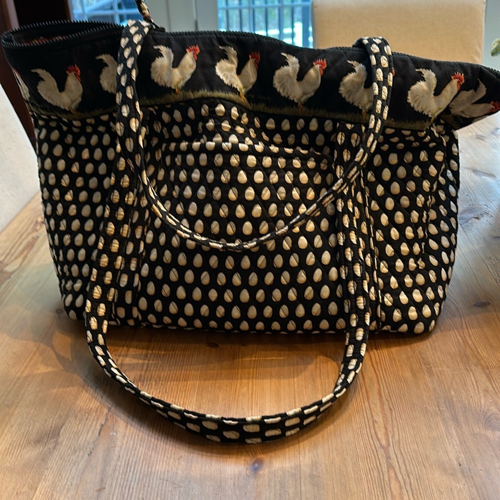 Vera Bradley large tote bag in original chicken and egg pattern